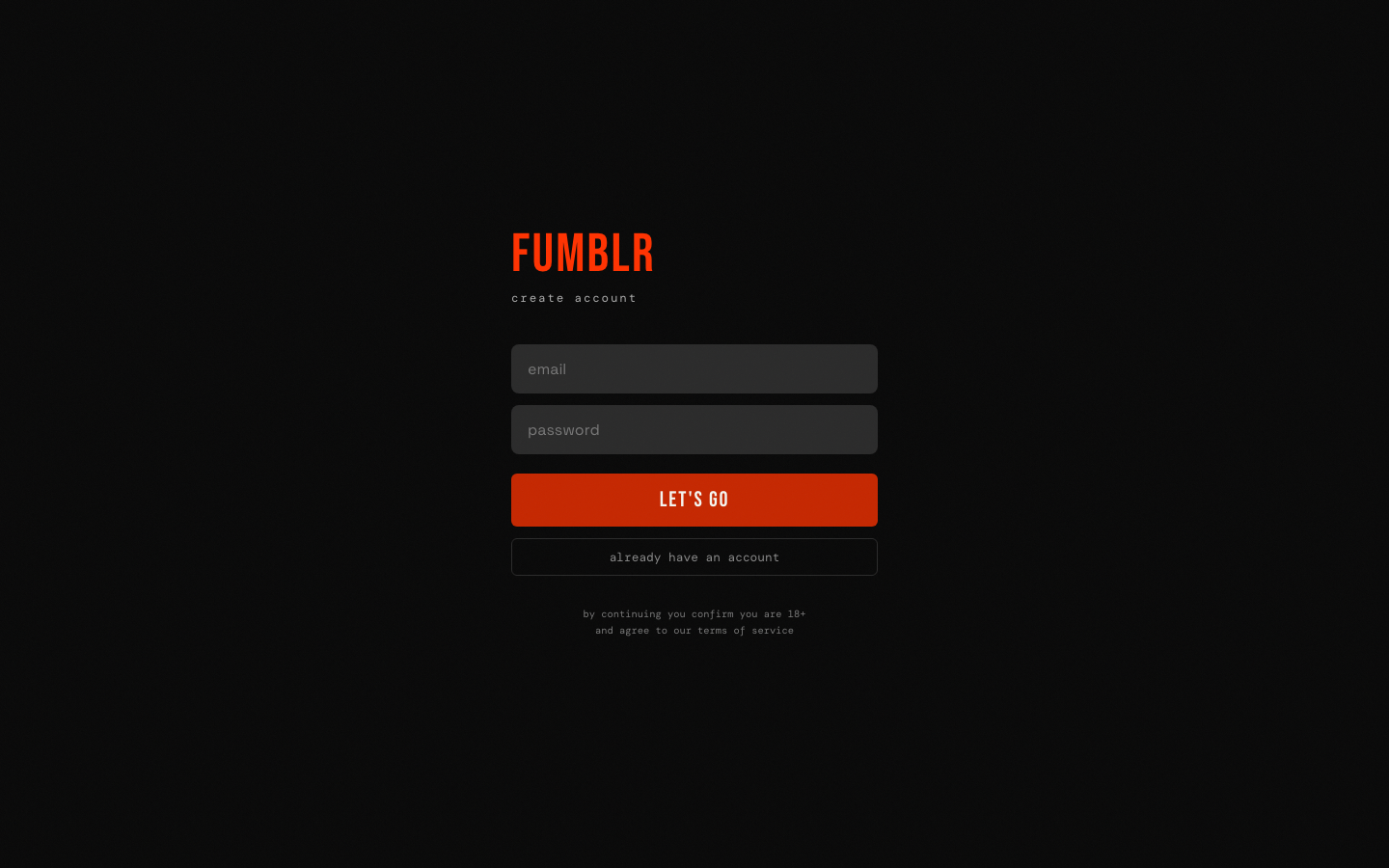 Fumblr authentication step